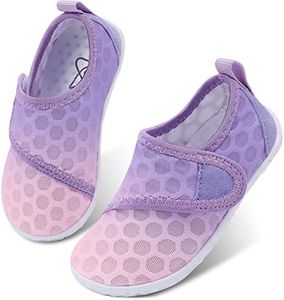 LeIsfIt Boys Girls Water Shoes Kids Aqua Socks Toddler Quick-Dry Beach Swimming Shoes Lightweight Breathable Non-Slip Summer Outdoor Sport Water Slippers Gradient Purple 9 Toddler