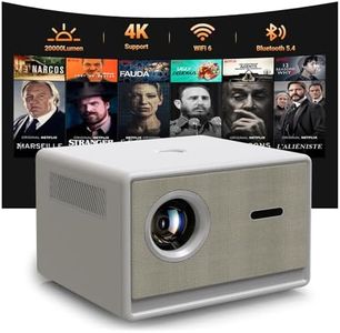 Projector, Smart Projector with WiFi and Bluetooth, Projector 4K 1080P 120'' Screen Movie Projector Auto Keystone Compatible with HDMI/USB/Smartphone/PC/Laptop