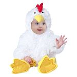 Toddler Halloween Costume Unisex Baby Chick Animal Costume Fall Winter Hooded Romper Funny Jumpsuit (White, 12-18 Months)