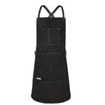 LeaSeek Leather Welding Apron,Heat & Flame-Resistant Heavy Duty Work Apron with 6 Pockets,Woodworking Apron (Black 24"x 36")