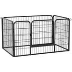 PawHut Metal Dog Cat Exercise Pet Playpen, 49.2-inch x 31.5-inchx 27.6-inch, Black