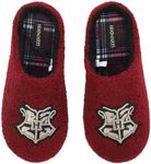 Bioworld Harry Potter Hogwarts Crest Adult Red Scuff Slippers-L