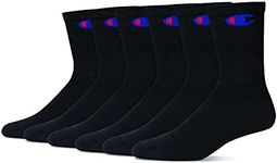 Champion mens Men's Socks, Black, 6 US