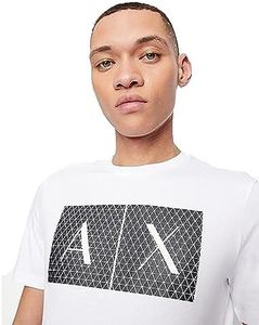 Armani Exchange Men s Crew Neck Logo Tee T Shirt, White, X-Small US