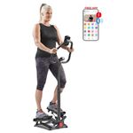 Sunny Health & Fitness Twist Stepper Machine with Height- Adjustable Handlebar, Exercise Step Cardio Equipment for Home Gym, Smart Bluethooth with Free SunnyFit App Connection, 160KG Weight Capacity