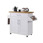 Hodedah Kitchen Island with Spice R