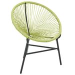 vidaXL Green Garden Chair - Modern Style Poly Rattan Acapulco Moon Chair for Patio, Garden, Lounge Area, and Outdoor Spaces