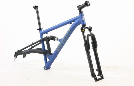 Gravity FSX 29 inch Wheel Aluminum Dual Suspension Mountain Bike ATB Bike Frame (Satin Nautical Blue, 21 inch = XL fits* 6'2" to 6'5")