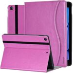 HFcoupe 10.2 inch Case for iPad 9th / 8th / 7th Generation (2021/2020/2019), Heavy Duty Protective Folio Cover with Pencil Holder, Auto Wake/Sleep Stitch iPad Gen 9 8 7 Case, Purple