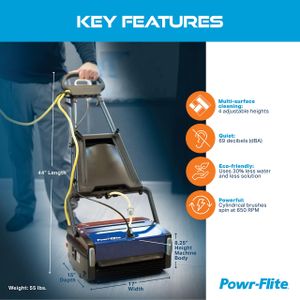 Powr-Flite Multiwash 14" Commercial Floor Scrubber – Hard & Soft Surface Cleaner