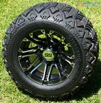 10" LANCER Golf Cart Wheels and 18x9-10 DOT All Terrain Golf Cart Tires Combo - Set of 4 (Fits All Carts!)