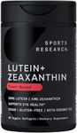 Sports Research® Lutein and Zeaxanthin Capsules - Eye Health Support Supplement Made with Lute-Gen® and Organic Coconut Oil - Vegan Friendly & Non-GMO Verified - 30 Veggie Softgels