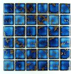 Premium Quality 2" x 2" Calacatta Blue Square Pattern Porcelain Mosaic Tile for Kitchen Backsplash, Pool Tile, Bathroom Wall, Accent Wall(1 Sqft.)