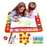 Magic Drawing Mat/Water Drawing Painting Mat(31.4in x 23.6in) with 4 Color,Wholethings Magnetic Learning Painting Doodle Scribble mat with Magic Pen for Kids