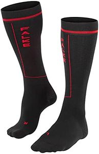 FALKE Women's Impulse Running Socks, Knee High, Medium Cushion, Stabilizing Protection, Breathable Quick Dry, Nylon, Black (Black 3008), 5-7.5, 1 Pair