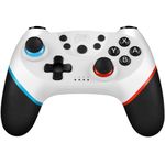 [2024 New Version] Switch Controller, Wireless Pro Controller Switch Lite, Switch Remote Controller Gamepad Joystick, Turbo and Dual Vibration (White)