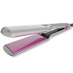 K&K 2.24 Inch Extra Wide Plate Hair Straighteners Pro-Ceramic Coating Titanium Smooth Flat Iron for Women Keratin Treatment, Five-Speed Temperature Control, 120-232 C, UK Plug