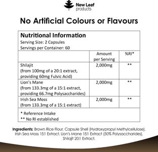Shilajit Sea Moss & Lion’s Mane Supplement 6000mg – Herbal Blend