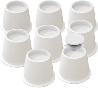 Utopia Bedding Bed Risers 3 Inch - 8 Pack - Round Furniture Risers with Top Anti-Slip Foam with Metal Plate & Bottom Rubber Pads - Bed Risers Heavy Duty for Sofa, Couch & Chair Lifts (White)