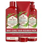 SELPONT ampoo, Conditioner and Leave-in Conditioner Set for Men, Wavy Curly Hair Regimen Bundle