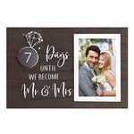 ElegantPark Wedding Gifts for Couple Engagement Gifts for Couples Newly Engaged Gifts for Fiancé Fiancée Romantic Bride to be Gifts for Her Wedding Countdown Calendar Picture Frame 4X6