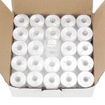 CleverDelights White Prewound Bobbins - Size M - 100 Pack - Plastic Sided - 1" x 7/16"