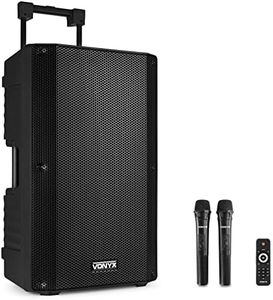 Vonyx VSA700-PA 15″ Portable PA Speaker with Wireless Mics