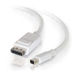 C2G / Cables to Go 54299 Mini DisplayPort to DisplayPort Adapter Cable Male to Male, White (10 Feet)