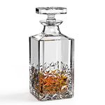 Crystal Whiskey Decanters, Lead-free Decanter with Glass Stopper, Vodka decanter for Wine, Bourbon, Brandy, Liquor, Juice, Water, Mouthwash(Diamond)