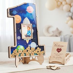 The Real Bossy Baby First Trip Around the Sun Birthday Guestbook Keepsake Frame - 1st Birthday Decorations For Boy - 1st Trip Around Sun (First Trip Around The Sun)