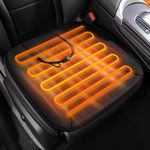 HUAMIAN Heated Seat Cushion for Car, Universal USB Car Heated Seat Pad for Office Chair, Soft Plush Seat Cushion for Winter Warmth, Fit for Most Vehicles Sedan Truck SUV (Black)