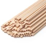 1/8" x 12" Square Wooden Dowel Rods Wood Square Dowels for Crafting, 100PCS Small Unfinished Wood Craft Sticks Hardwood Sticks Wooden Strips for Arts and DIYers, Miniature Buildings, Woodworking