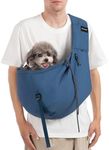 Dog Sling Carrier for Small Dogs & Cats,Pet Carrier Sling Bag with Adjustable Straps,Comfortable & Secure Travel Crossbody Bag for Puppies Up to 19lb,Airline Approved pet Carrier (Royal Blue)