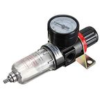 AFR-2000 Pneumatic Air Filter Regulator Compressor & Pressure Reducing Valve & Oil Water Separation+ Gauge Outfit 1/4 Inch Pressure Gauge Pneumatic Air Source Treatment Filter Regulator(AFR-2000)