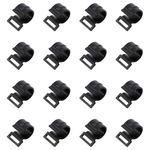 20 Pcs Tent Pole Clips, Plastic C Clamps for Tent Cover Fasteners, Black, Inner diameter 19 mm