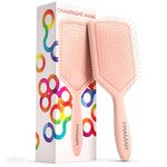 FRAMAR Detangling Hair Brush, Paddle Brush – Elegant Hair Brush For Women, Detangler Brush, Brosse A Cheveux, Curly Hair Brush, Hair Detangler for Women, Men and Children (Champagne)