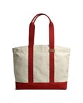 DailyObjects Ivory-Crimson Red Field Tote Bag |Canvas Tote Shoulder Bag Fits upto 14" Laptop for Women and Men Work & Daily Use |Handcrafted from premium cotton canvas perfect for Work & Daily Use