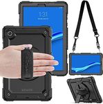 TECHGEAR UTILITY Case for Lenovo Tab K10 & Lenovo Tab M10 Plus 2nd Gen 2020 10.3" (TB-X606 / TB-X6C6) Tough Rugged HEAVY DUTY Armour Shockproof 360 Rotating Stand, Hand and Shoulder Strap Case