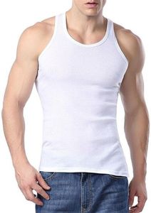Men's Undershirts (Pack of 6) - Soft Cotton Blend, Tag Less A-Shirt Crew Neck - Comfortable Fit, 6 Pack White, Medium