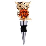 STOBOK Wine Stopper Animal Owl Wine Bottle Stopper Metal Reusable Leak-proof Bottle Stopper Seal for Wine Drinks Champagne Banquet Party Festival Christmas New Year