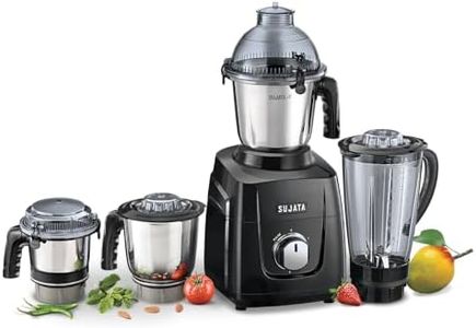 Sujata MG03 Mixer Grinder | The New Generation Mixer Grinder | Powerful and Versatile Kitchen Appliance | 1000 Watts Motor | 4 Stainless Steel Jars