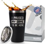 Sodilly Gaming Mug - Humorous Pause Message - Ideal For Gamers - Gamer Gifts - Drinking Cups Men - Cup for Teen Boys - Video Game Mug - Tumbler - Co Worker Mugs - Gamer Tumbler Cup - Coffee Mug (16oz)