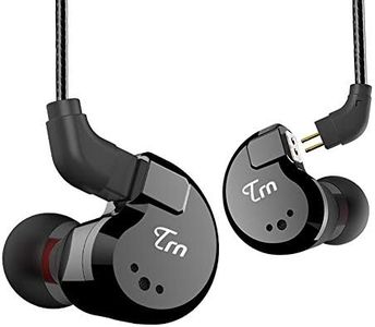 KINBOOFI TRN V80 HiFi Earphone 2 Dynamic and 2 Balanced Armature Driver Stereo Bass IEM, Metal in Ear Headphone, Stage/Studio in Ear Monitor with Detachable 2 Pin Cable (Black No Mic)