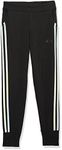 adidas Girls' 3-Stripes Cotton Joggers, Black with Multicolor, Medium (10/12)