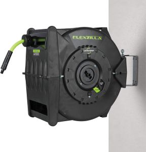 Flexzilla Levelwind Retractable Air Hose Reel 3/8" x 75 ft – Heavy Duty Hybrid