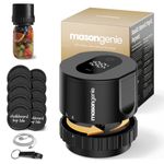 Mason Genie - Mason Jar Vacuum Sealer Kit, Electric Vacuum Sealer for Regular Mouth and Wide Mouth Canning Jars, Fully Automated and Portable, includes 10 Chalkboard Top Lids