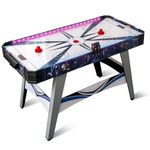 Goplus 54" Air Hockey Table, Hockey Game Table w/LED Scoreboard, Lights, 2 Pucks, 2 Pushers, Powerful 12V Motor, Indoor Powered Arcade Style Table for Kids Adults, Game Room, Home, Office