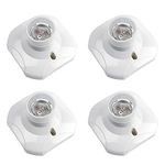 Akynite E27 Screw Light Bulb Socket Holder, E27 Lamp Holder Base, Edison Screw E27 Wall Socket, AC 220-250V, Ceiling Light Fitting, White, 4pcs