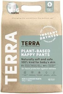 Terra Size 6 Training Pants– 85% Plant Based Pull-Up Style Diapers, Ultra-Soft & Chemical-Free for Sensitive Skin, Superior Absorbency, Perfect Overnight Diapers, for Toddlers 35+ Pounds, 12 Count