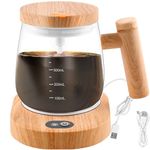 400ml Self Stirring Coffee Mug with Handle and Lid, Rechargeable Electric High Speed Mixing Cup,Portable Glass Coffee Mug,Waterproof Automatic Stirrer Coffee Mug for Coffee Milk (with Coaster)